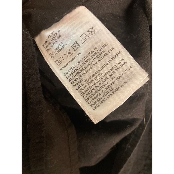 H&M Girls Black Puff Sleeve Lined Cotton Dress ~ Sz  S 6-7 ~ Adorable Simplicity - Picture 6 of 6